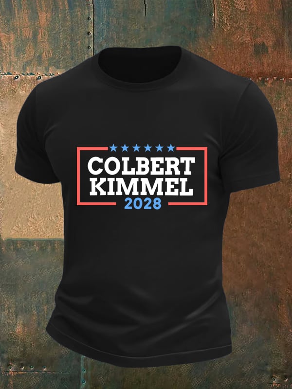 Men's Talk Show Colbert Kimme 2028 Print T-Shirt