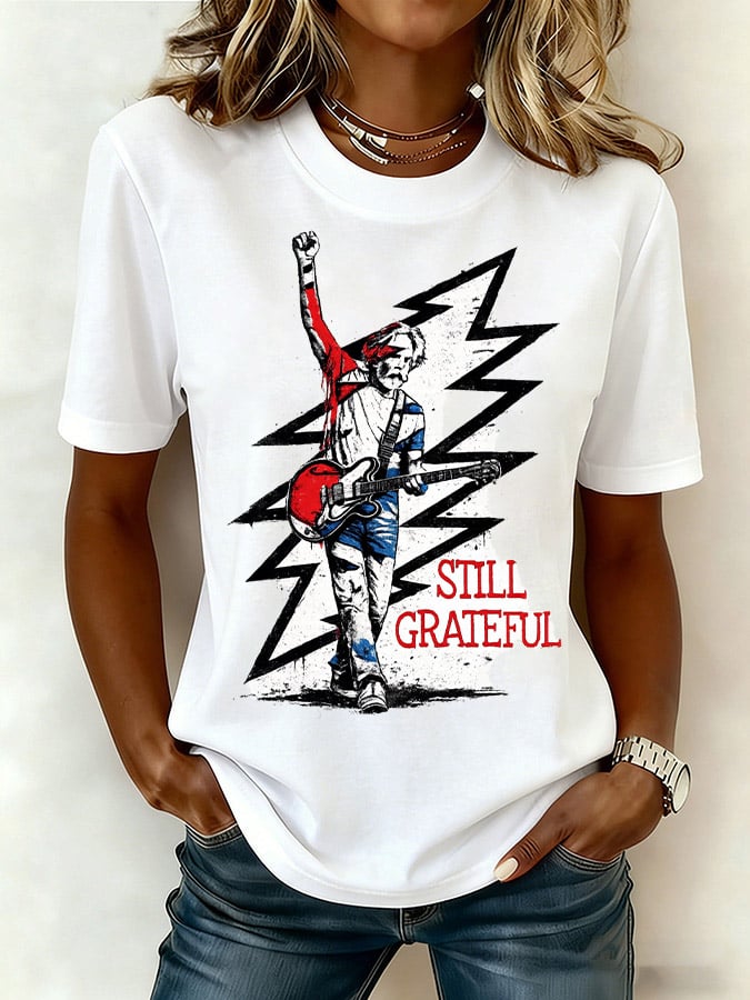 🔥Buy 3 Get 15% Off Women's Still Grateful Print Round Neck T-shirt