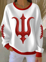 Women's Retro Football Print Sweatshirt