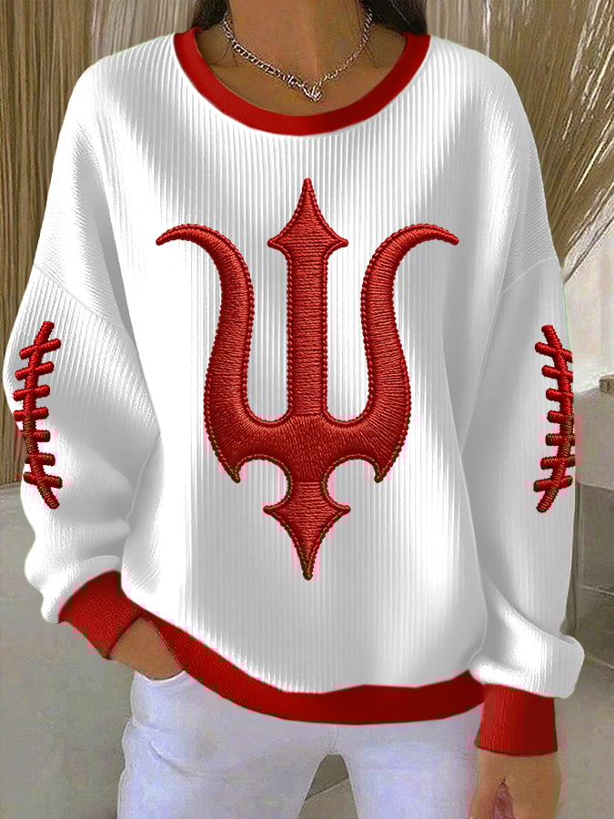 Women's Retro Football Print Sweatshirt