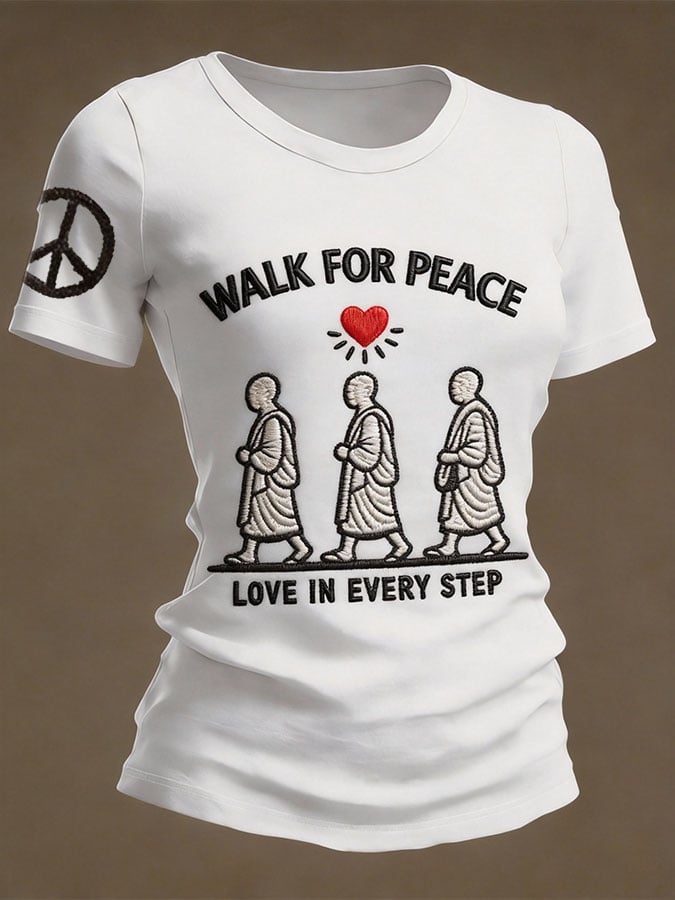 Monks' Peace Walk Event - Women's Short-Sleeve T-Shirt