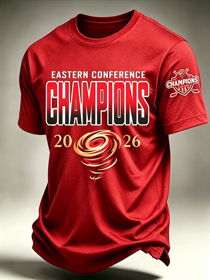 Men's Short-Sleeve T-Shirt with Ice Hockey Print
