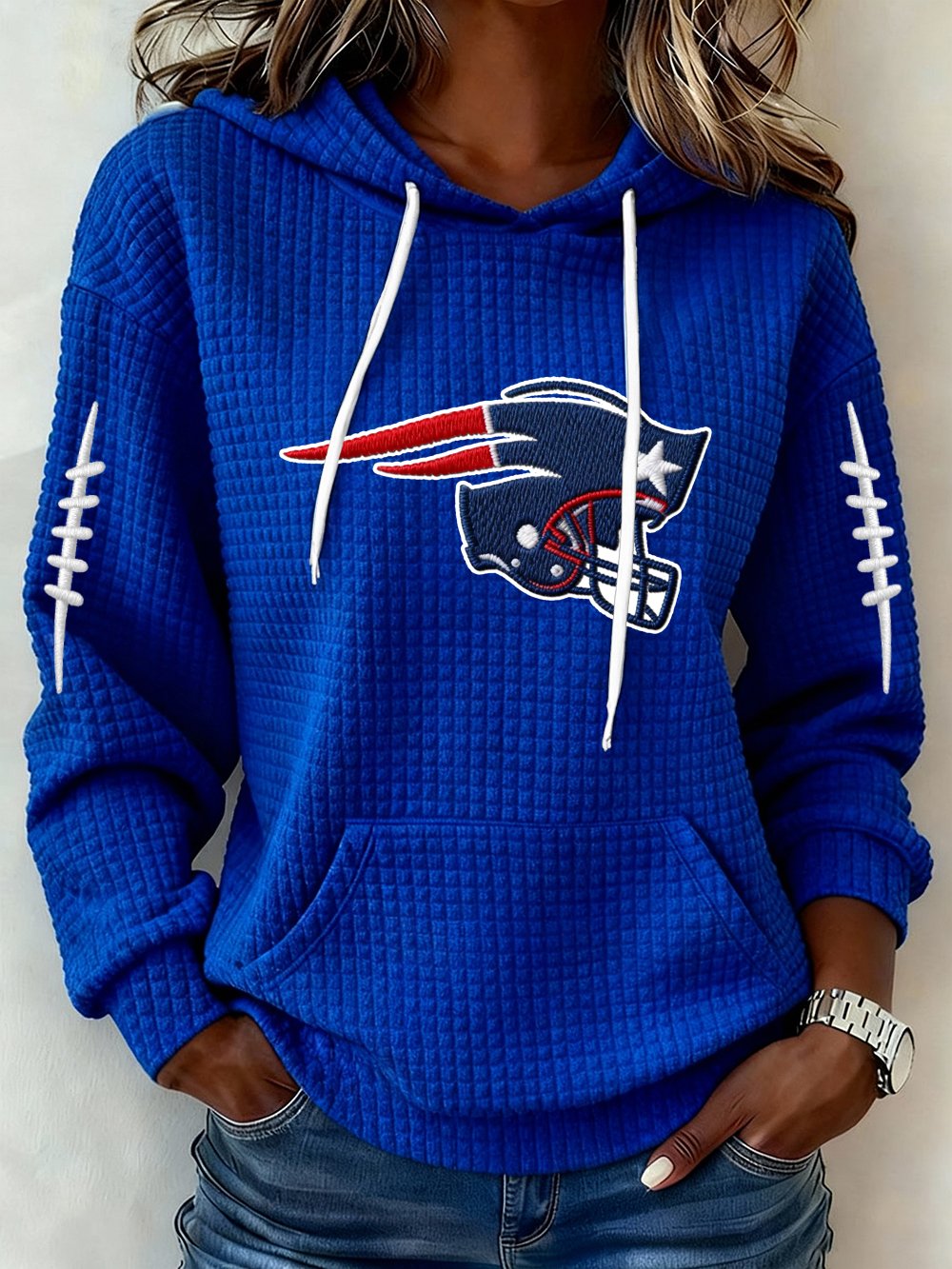 Women’s Football Graphic Waffle Knit Hoodie