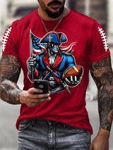 Men's Football Print Casual T-shirt