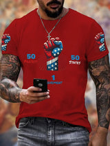 🔥Buy 3 Get 15% Off🔥Men's 50 Protests 50 States 1 Movement Print T-Shirt