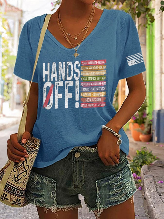🔥Buy 3 Get 15% Off🔥Women's Retro Hands Off Protest Print T-Shirt