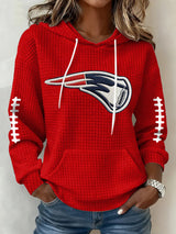 Women's Football Print Hoodie Sweatshirt