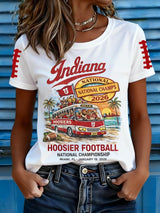 Women's Football Print Casual T-Shirt