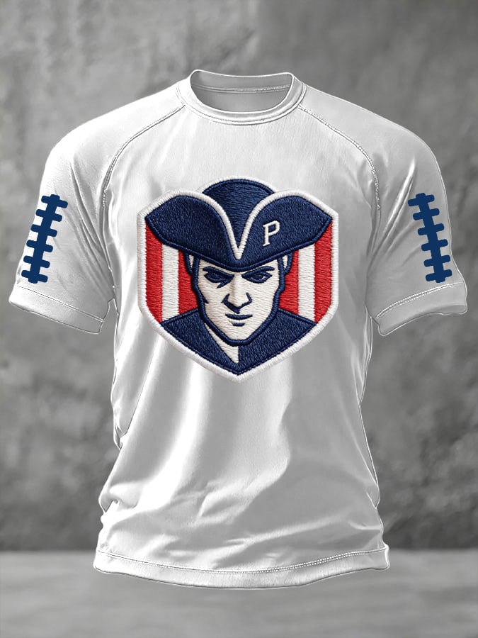 Men's football print short-sleeved T-shirt