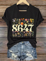 🔥Buy 3 Get 15% Off🔥V-neck 86/47 Flowers Print  T-Shirt
