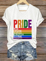 Women's Casual Pride Month Printed V-Neck Short Sleeve T-Shirt