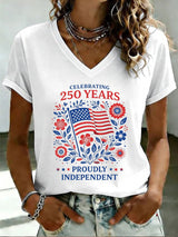 Women's 250th Anniversary Floral Print Short-Sleeve T-Shirt