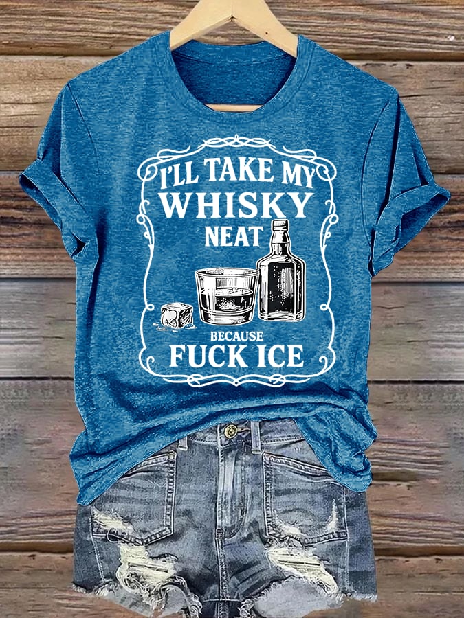 Women's  Whiskey F*ck ICE Abolish ICE  Print  T-Shirt