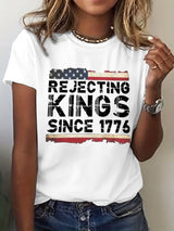 🔥Buy 3 Get 15% Off🔥Women's Rejecting Kings Since 1776 Print  T-Shirt