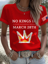 🔥Buy 3 Get 15% Off Retro No Kings III 50 State Nationwide Protest March 28th Print T-Shirt