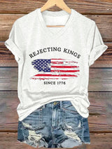 🔥Buy 3 Get 15% Off🔥Women's Rejecting Kings Since 1776 Printed Casual T-Shirt