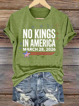 🔥Buy 3 Get 15% Off Women's  NO KINGS IN AMERICA  Print  T-Shirt