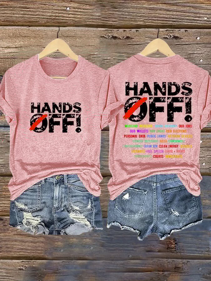 🔥Buy 3 Get 15% Off🔥Women's Hands Off Protest Print Casual T-Shirt