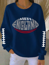 Women's Casual Rugby Textured Sweatshirt