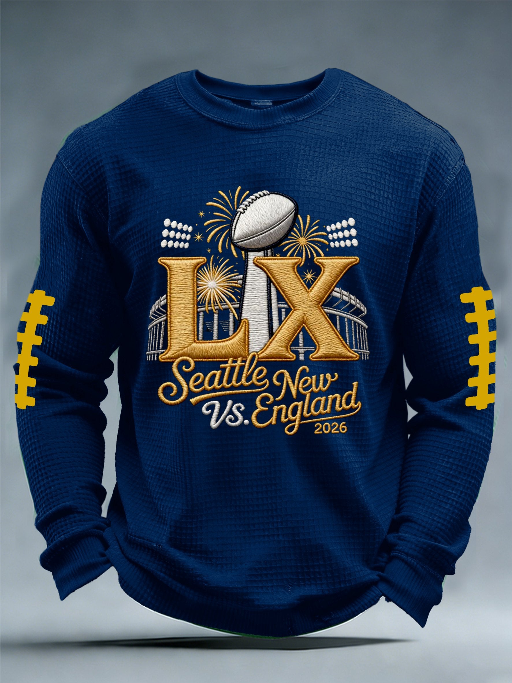 Men's Football Printed Waffle Top