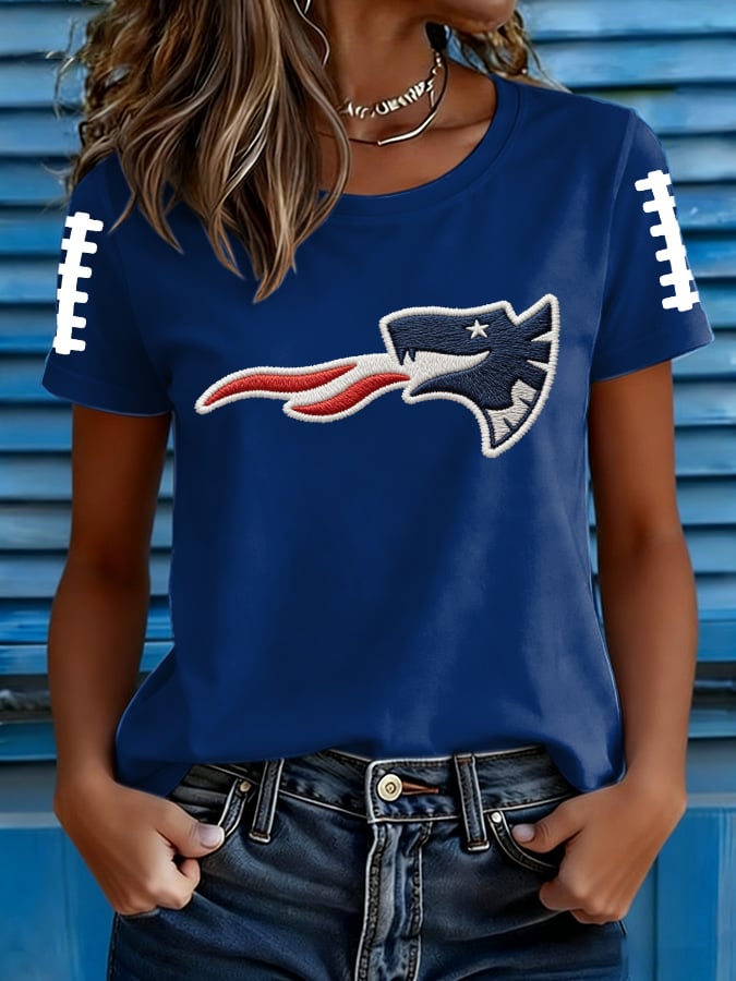 Women's rugby-print T-shirt