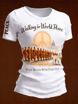 Monks' Peace Walk Event - Women's Short-Sleeve T-Shirt