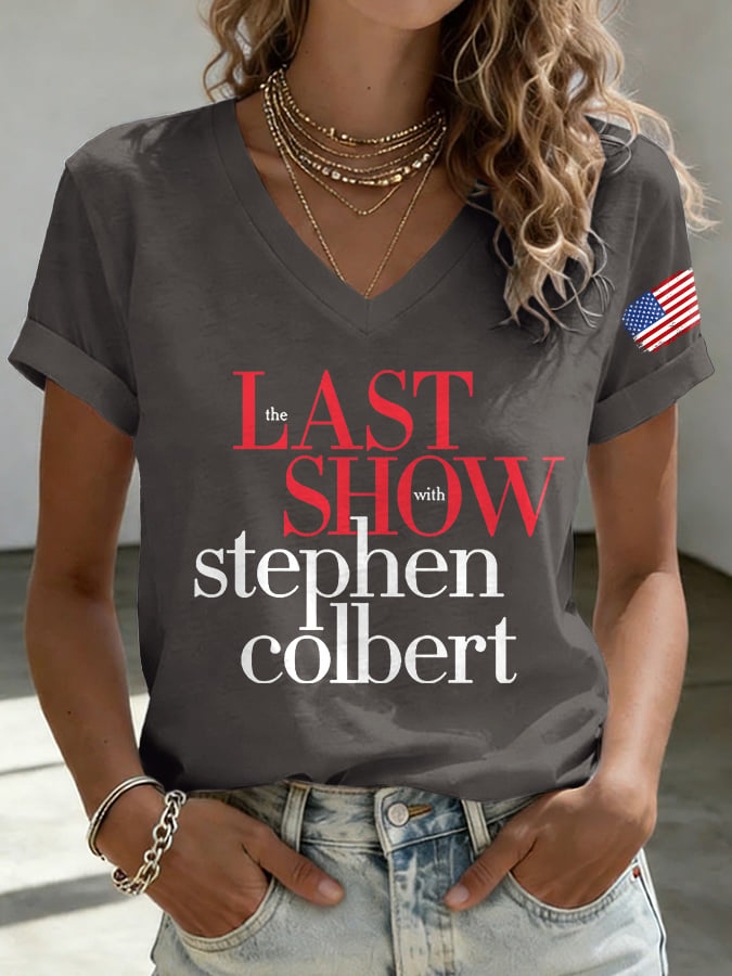 🔥Buy 3 Get 15% Off V-Neck Retro Last Show Print T-Shirt