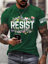 Men's Retro Resist Not My President, Not My Voice, Not My Values, Not My Beliefs Print T-Shirt