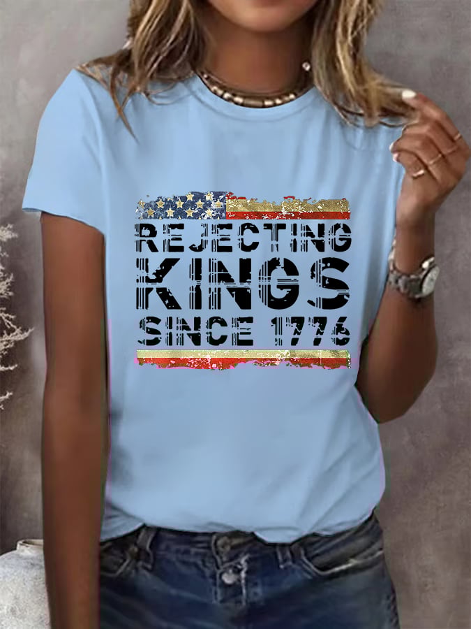 Women's Fashion Casual FDT Reject King Tiger Print  T-shirt