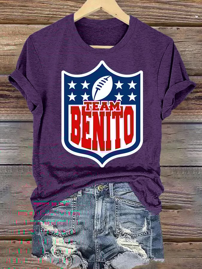 Women's  Team Benito Puerto Rico Print Casual Tee