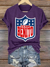 Women's  Team Benito Puerto Rico Print Casual Tee