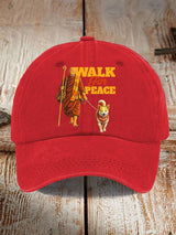 Retro Walk For Peace Monks With Aloka Dog Print Baseball Cap