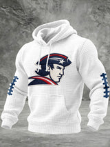 Men's rugby print hooded sweatshirt