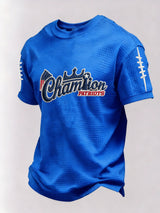 Men’s Football Graphic Waffle Knit Short Sleeve Crewneck T-Shirt