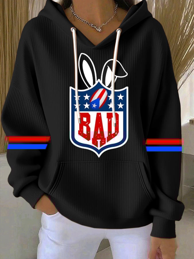 Women's Bunny Football Music Lover Print Top