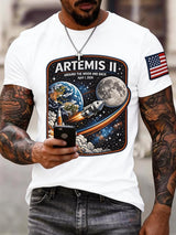 Men's Artemis II 2026 Rocket Launch Print Casual T-shirt