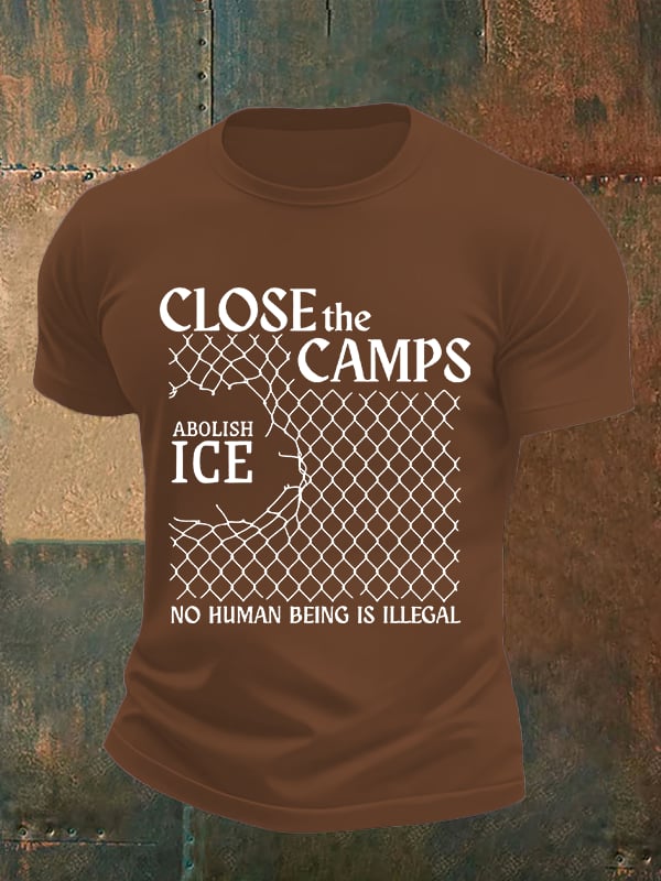 Men's  Abolish ICE  Close The Camps Print  T-Shirt