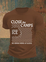 Men's  Abolish ICE  Close The Camps Print  T-Shirt