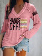 🔥Buy 3 Get 15% Off🔥Women's Retro Hands Off Protest Print T-Shirt