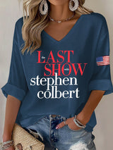🔥Buy 3 Get 15% Off V-Neck Retro Last Show Print T-Shirt