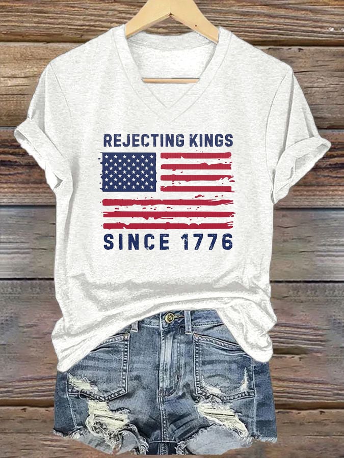 🔥Buy 3 Get 15% Off🔥Women's Casual Retro Reject The King Print T-Shirt