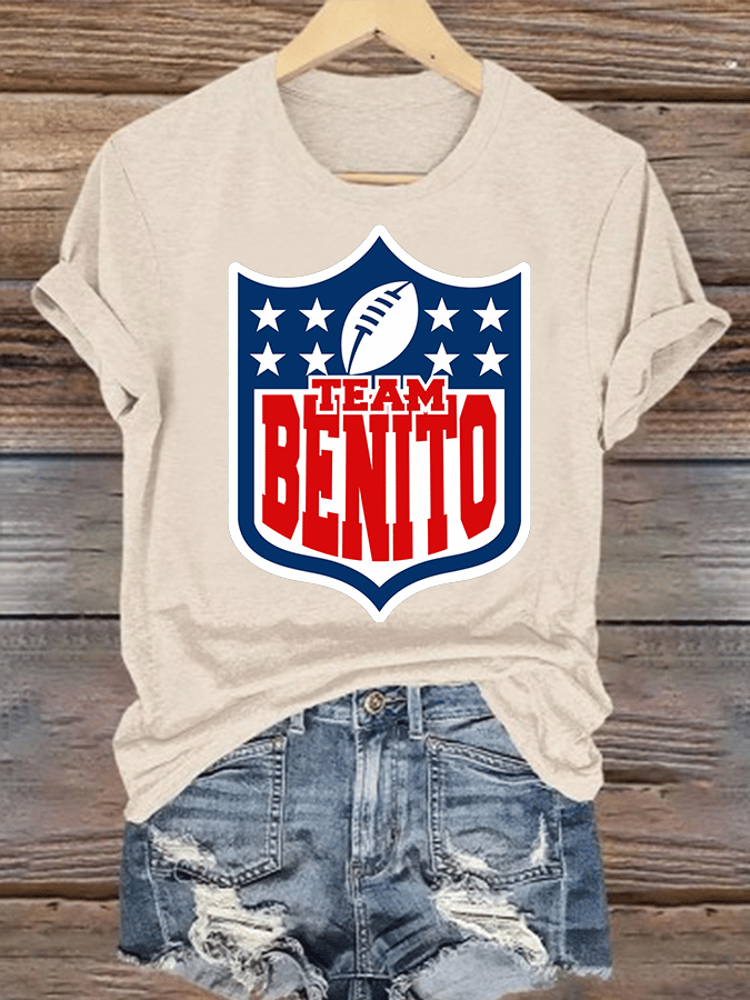 Women's  Team Benito Puerto Rico Print Casual Tee