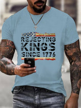 Men's Fashion Casual FDT Reject King Tiger Print  T-shirt
