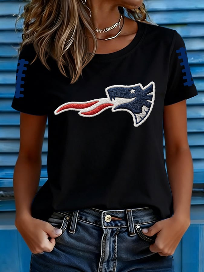 Women's rugby-print T-shirt