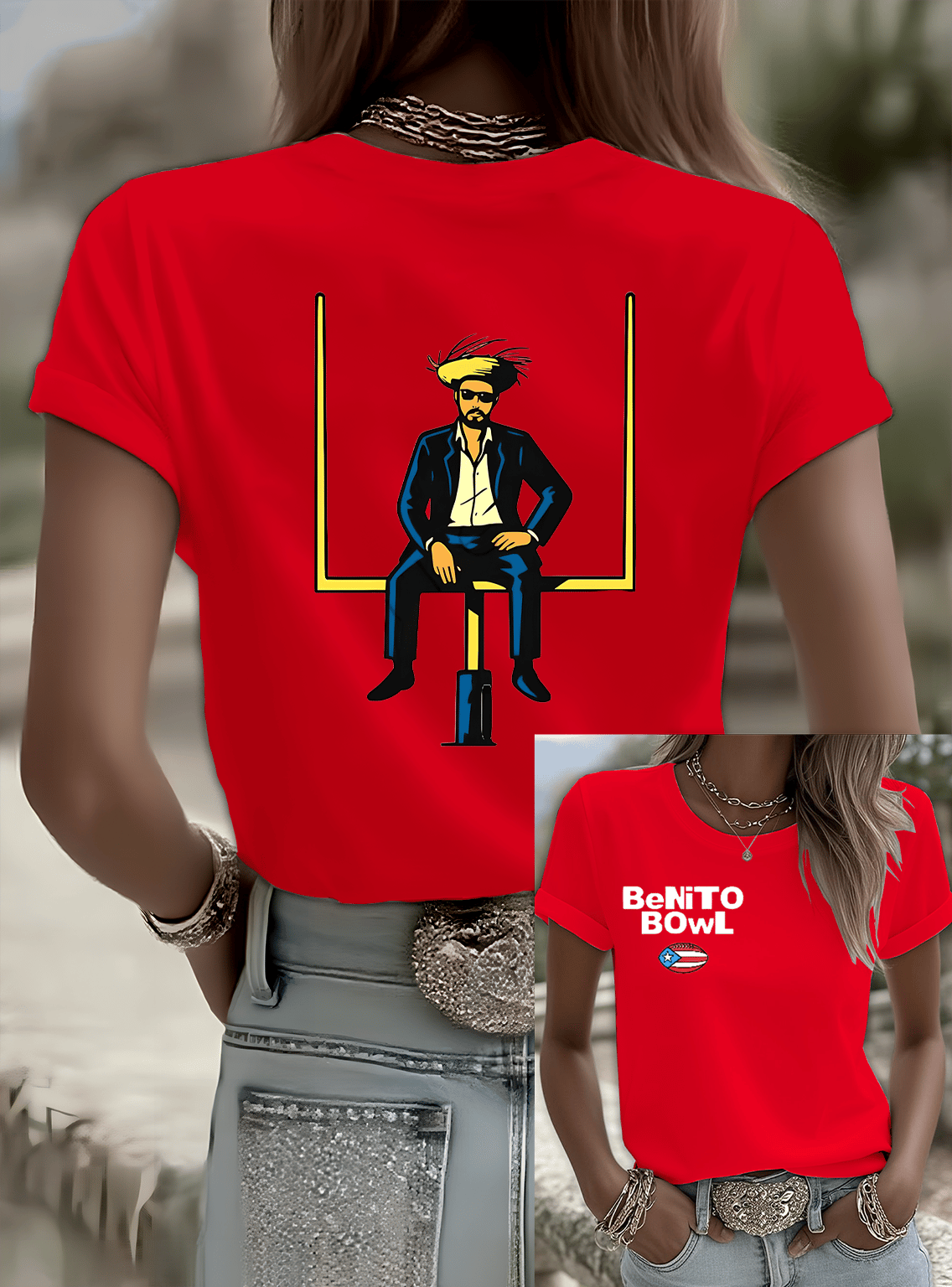 Puerto Rico Singer Benito Bowl Printed T-shirts