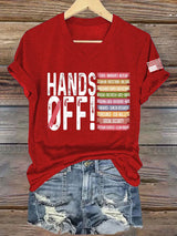 Women's Retro Hands Off Protest Print T-Shirt
