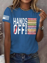 Women's Retro Hands Off Protest Print T-Shirt