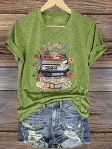 🔥Buy 3 Get 15% Off🔥Women's Casual Fashion Book Fdt Printed T-Shirt