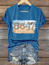 🔥Buy 3 Get 15% Off🔥V-Neck Retro 8647 Beach Seashells Print T-Shirt