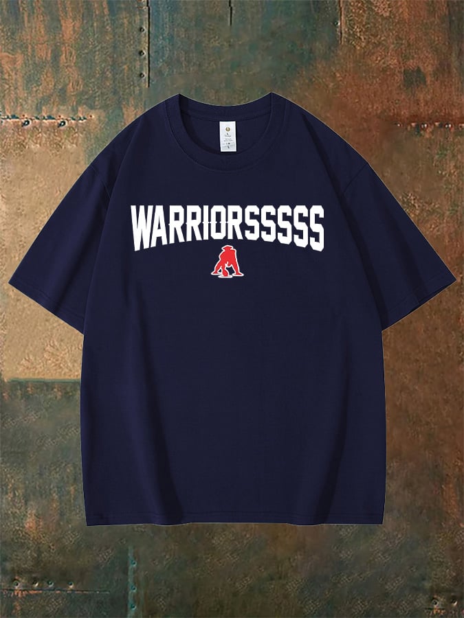 Unisex    WARRIORSSSSS  Print  T-shirt